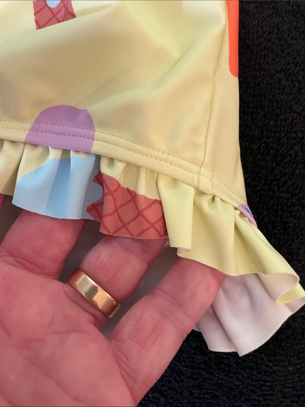 Linens Kids' Yellow Ice Cream Print Long-Sleeve One-Piece Swimsuit